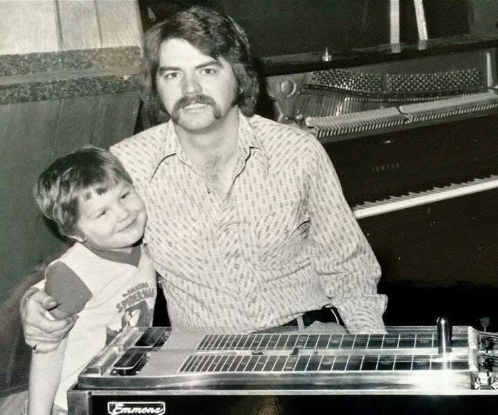Jeremy as a child with his father Wally Moyers