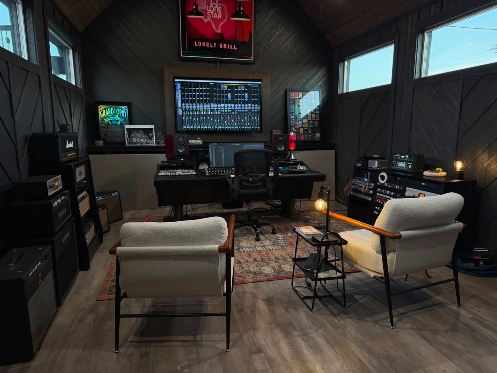 Wide view of Jeremy Moyers private recording studio